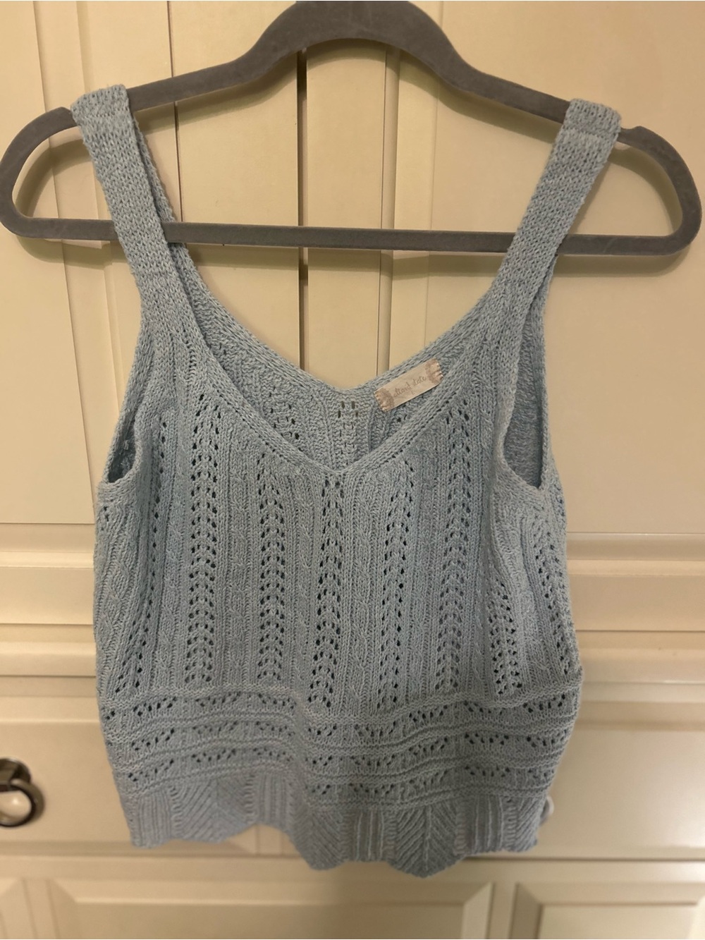Altar'd State Light Blue Knit V-Neck Tank